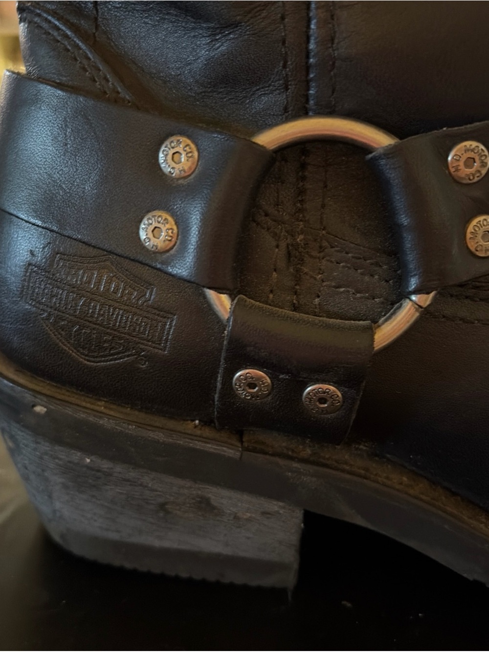 Harley-Davidson women’s  Black biker Leather Harness Boots - Picture 2 of 8